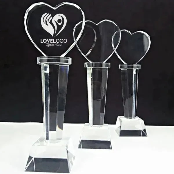 Crystal Heart Shape Trophy Wedding Anniversary Gift