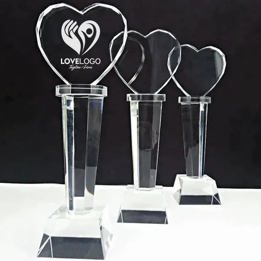 Crystal Heart Shape Trophy Wedding Anniversary Gift
