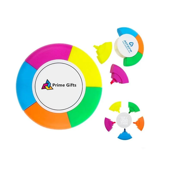 5-Color Round Circular Shaped Highlighter