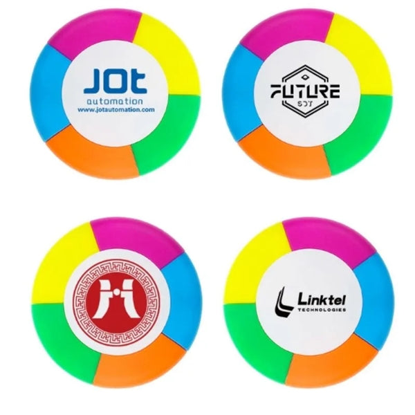 5-Color Round Circular Shaped Highlighter