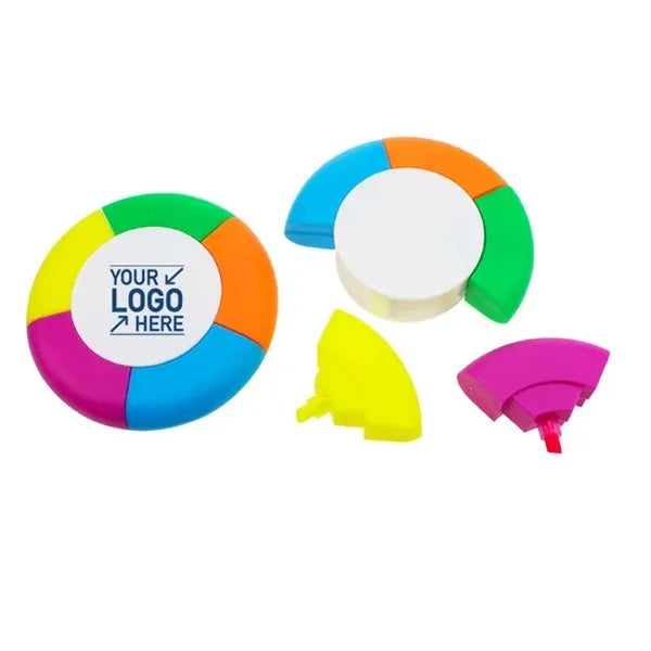 5-Color Round Circular Shaped Highlighter