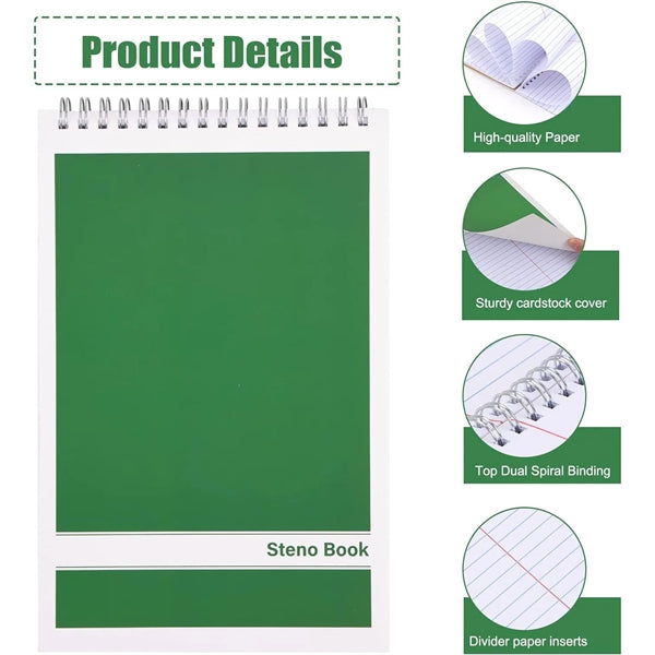 6x9 Inches Top Spiral Steno Pads