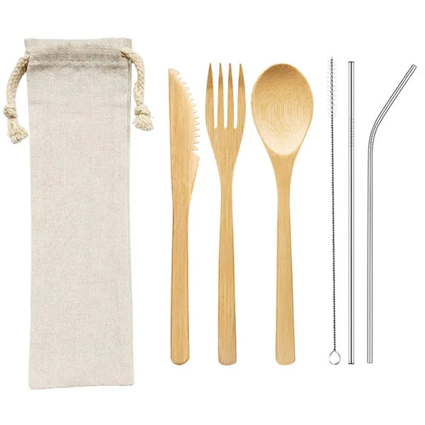 Cutlery Bamboo Set with Travel Case