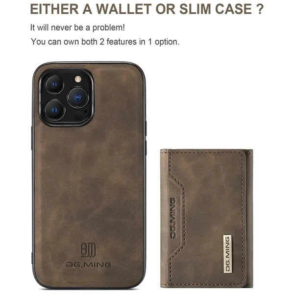 Magnetic Detachable With Trifold Leather Phone Case