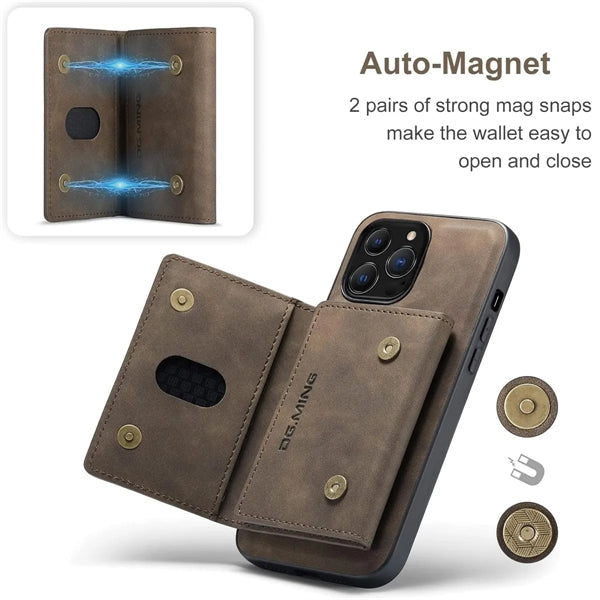 Magnetic Detachable With Trifold Leather Phone Case