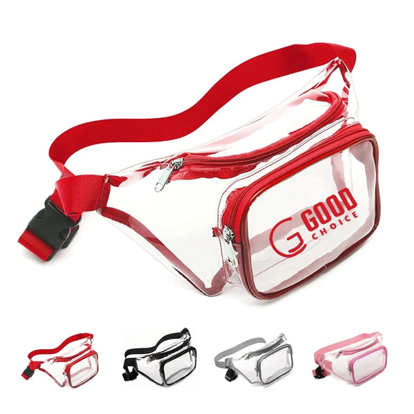 Clear PVC Fanny Pack with Two Zippered Pockets
