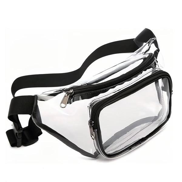 Clear PVC Fanny Pack with Two Zippered Pockets