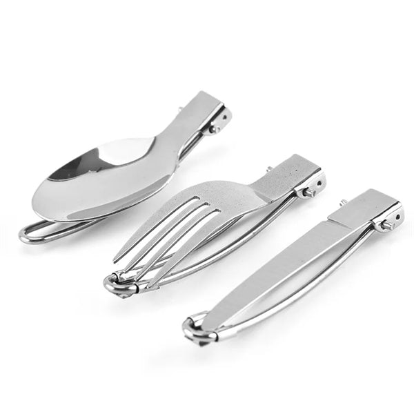 Stainless Steel Foldable Dinnerware Set with Pouch