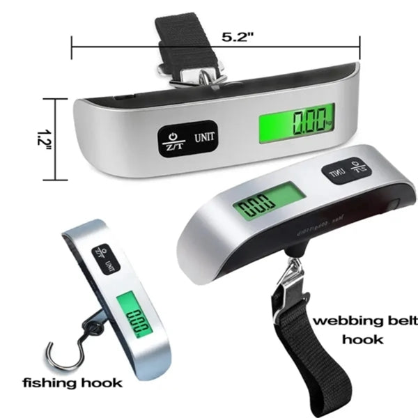 Portable Digital Hanging Baggage Scale w/Temperature Sensor
