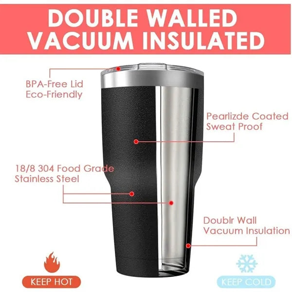 30oz Stainless Steel Vacuum Cup with Lid