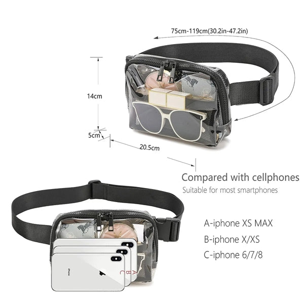 Stadium Adjustable Strap Clear Crossbody Bag
