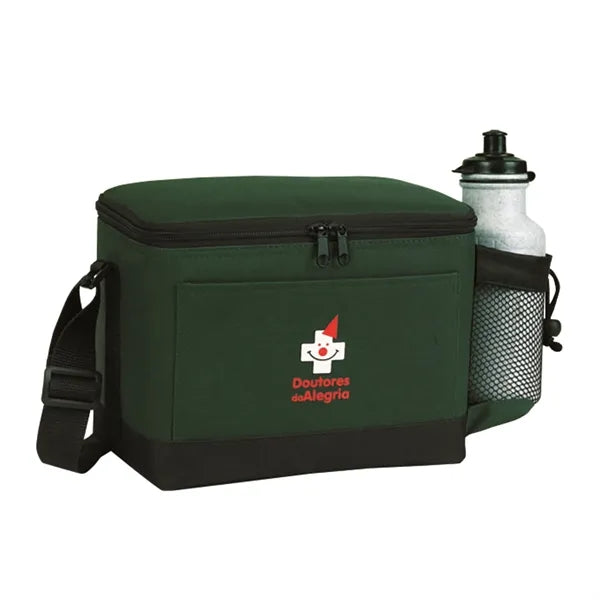Insulated 6 Pack Cooler with Bottle Holder