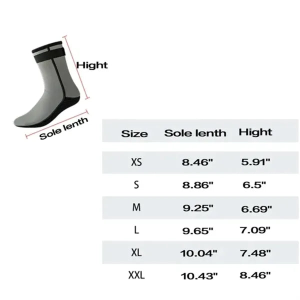 Neoprene Beach Dive Socks 3mm