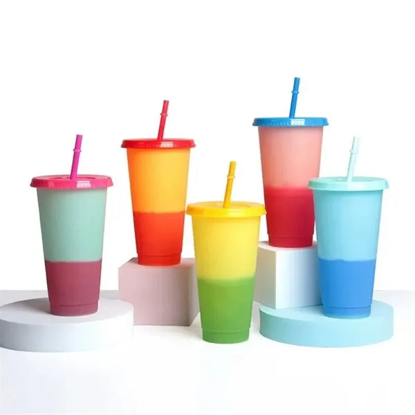 24oz Color Changing Tumbler with Straw