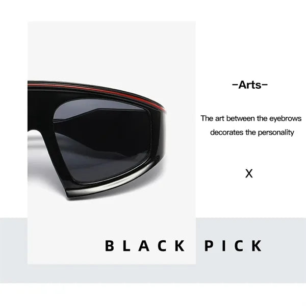 Oversized Curved Racer Thick Plastic Sunglasses