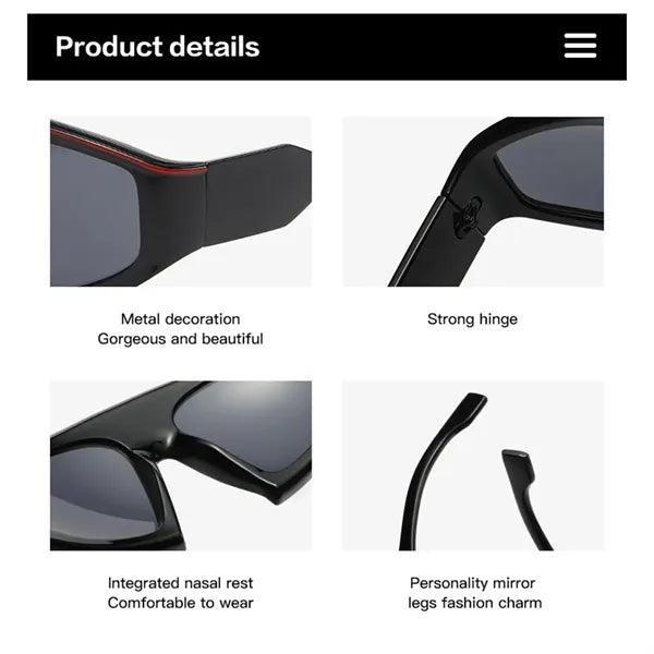 Oversized Curved Racer Thick Plastic Sunglasses