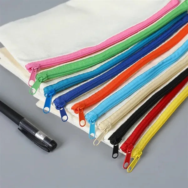 Canvas Zippered Pencil Bag