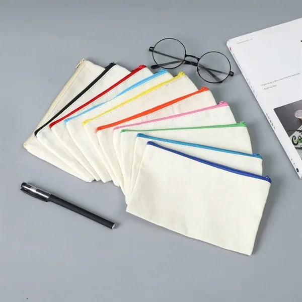 Canvas Zippered Pencil Bag
