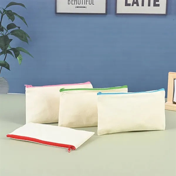Canvas Zippered Pencil Bag