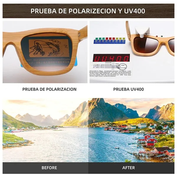 Polarized Wood Sunglasses With Case