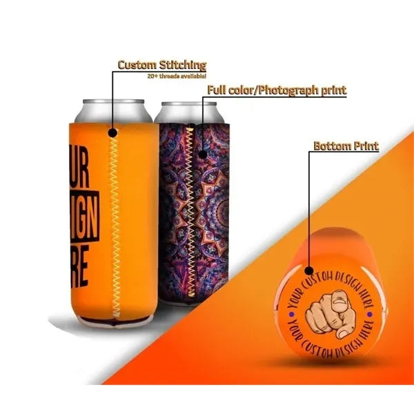 Full Color 12oz Neoprene Tall Slim Can Coolie