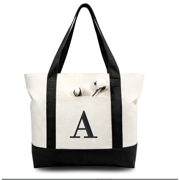 Trader Joe's Style Square Canvas Tote Bags With Front Pocket