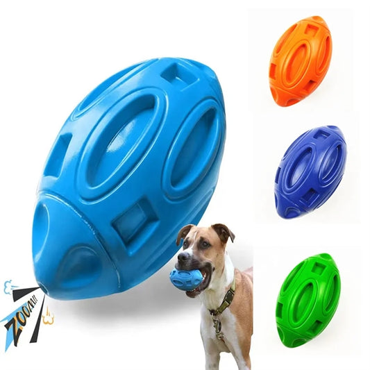 Audible Rubber Football Dog Toy