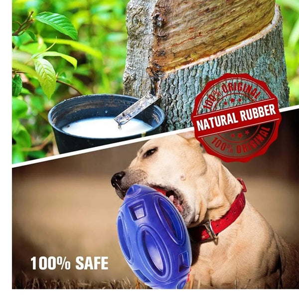 Audible Rubber Football Dog Toy