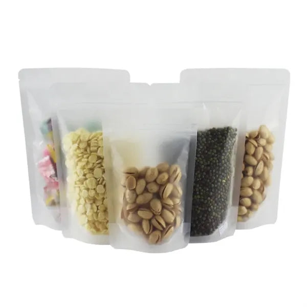 Matte Frosted Clear Zipper Food Bags