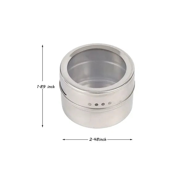 Magnetic stainless steel jar spice storage box