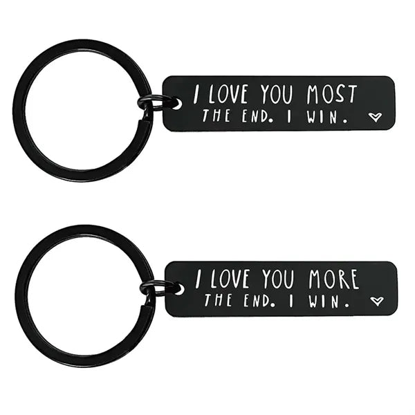 Keychain Engraved With "I LOVE YOU MORE THE END"