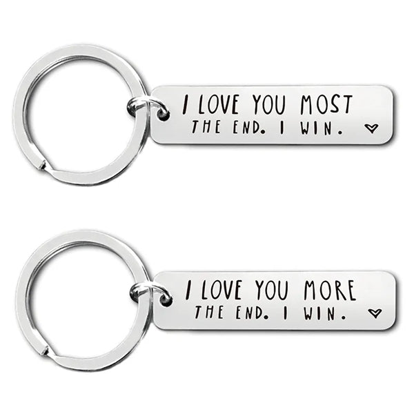 Keychain Engraved With "I LOVE YOU MORE THE END"