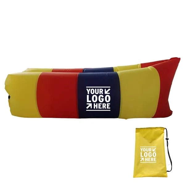Quilted Inflatable Lounger w/ Drawstring Pouch