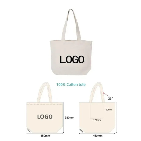 10 Oz Natural Cotton Canvas Boat Tote Bag