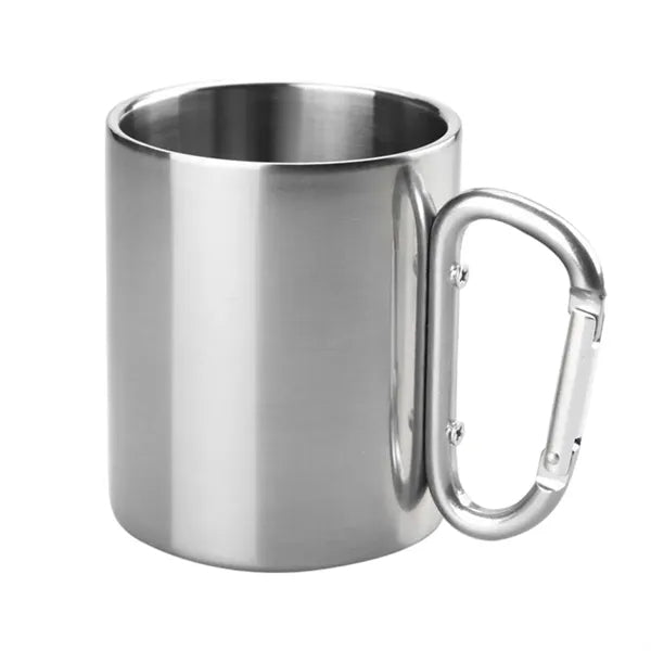 10 Oz. Stainless Steel Camping Mug With Carabiner Handle