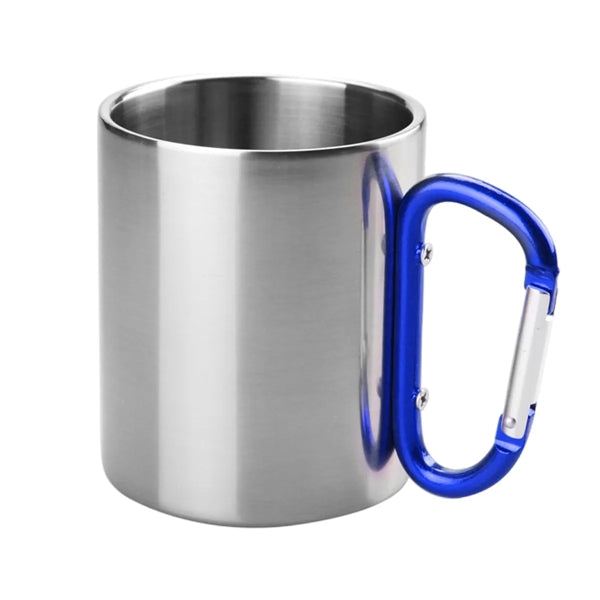 10 Oz. Stainless Steel Camping Mug With Carabiner Handle