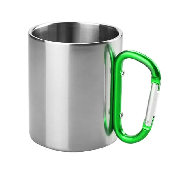 10 Oz. Stainless Steel Camping Mug With Carabiner Handle