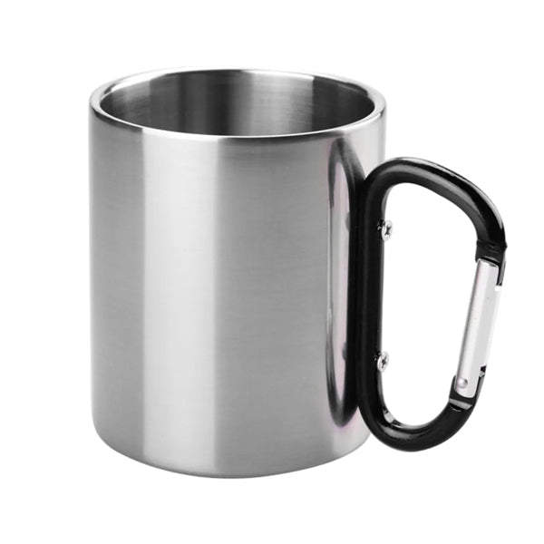 10 Oz. Stainless Steel Camping Mug With Carabiner Handle