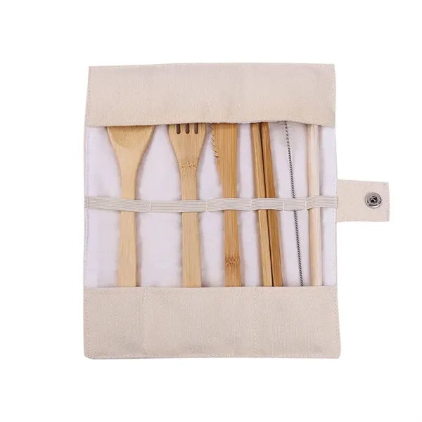 Travel Cutlery Bamboo Utensils Set with Case