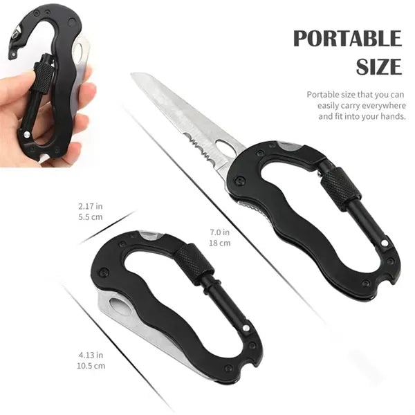 5-in-1 Survival Tool Keychain Blade Carabiner