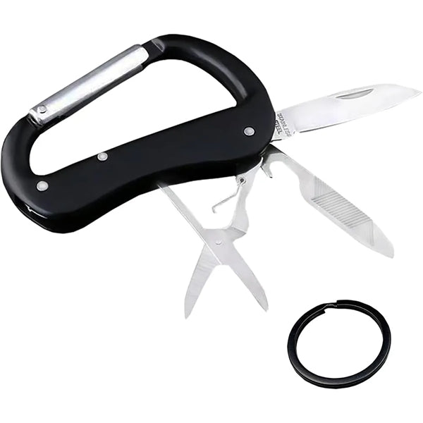 Multitool Carabiner With Pocket Knife Bottle Opener