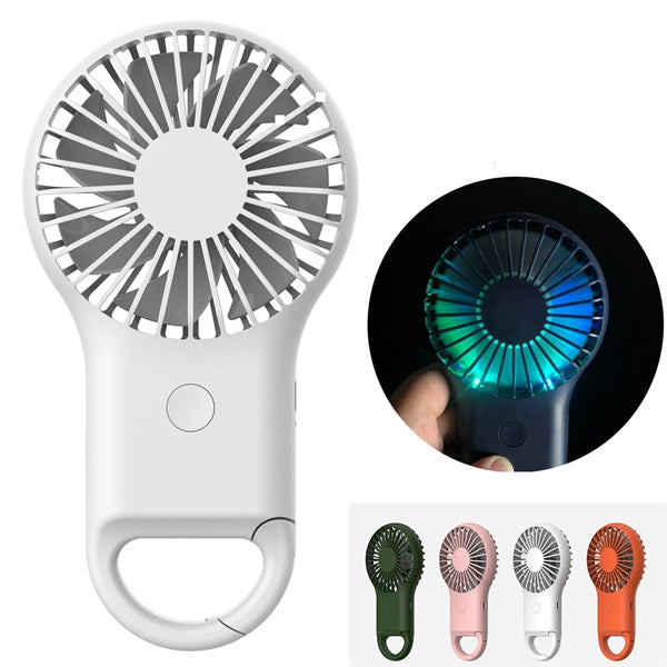 Light up lantern rechargeable handheld fan with carabiner