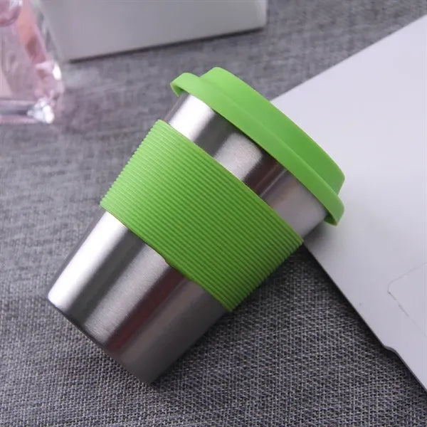 12oz Stainless Steel Cup with Silicone Cover & Lid