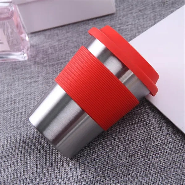 12oz Stainless Steel Cup with Silicone Cover & Lid