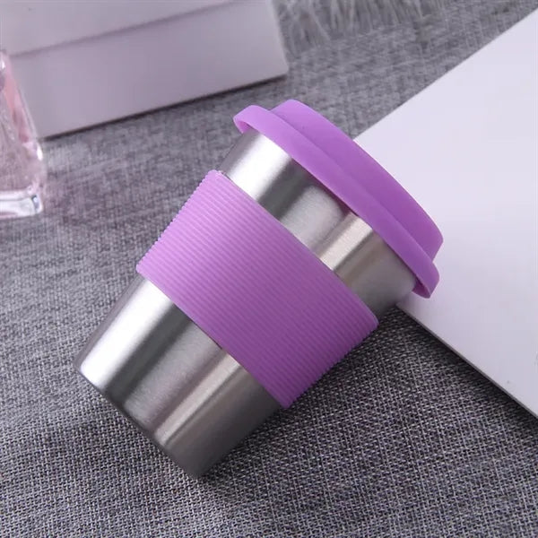 12oz Stainless Steel Cup with Silicone Cover & Lid