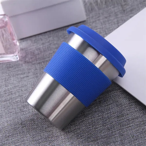 12oz Stainless Steel Cup with Silicone Cover & Lid