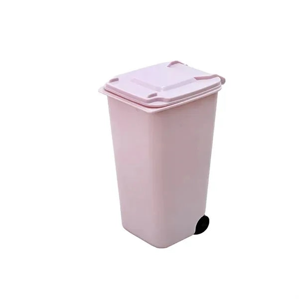 Mini Desk Garbage Bin Pen Holder with Lid