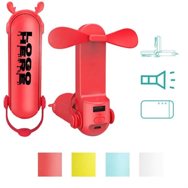 Multifunctional Rechargeable Handheld Fan With Flashlight