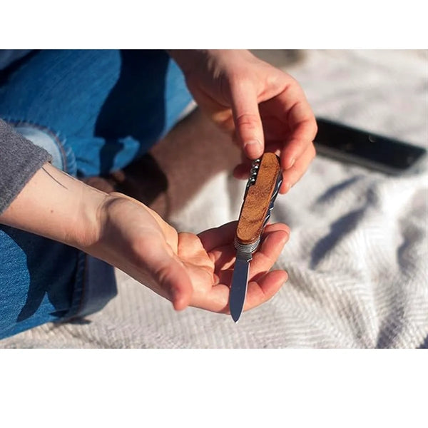 Pocket Foldable Multitool With Wood Handle