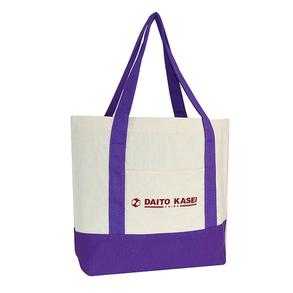 Trader Joe's Style Small Canvas Tote Bags With Front Pocket